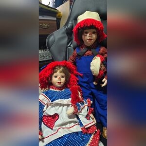 Raggedy Ann And Raggedy Andy Doll Set By Danberry Mint